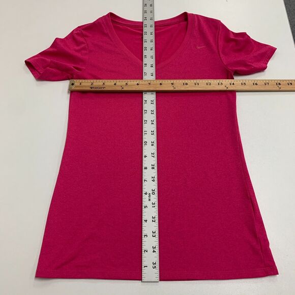 Nike T Shirt Womens XS Valentine V Neck Short Sleeve Dri Fit Straight Hem Active - Picture 6 of 9